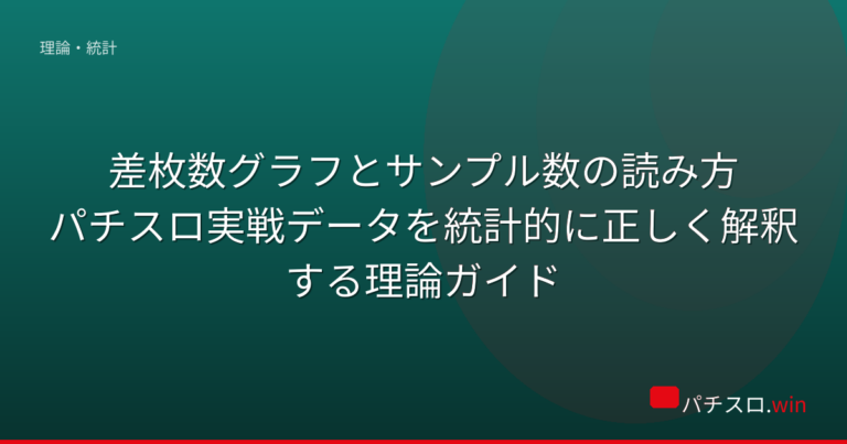 差枚数グラフとサンプル数の読み方｜パチスロ実戦データを統計的に正しく解釈する理論ガイド 機種画像
