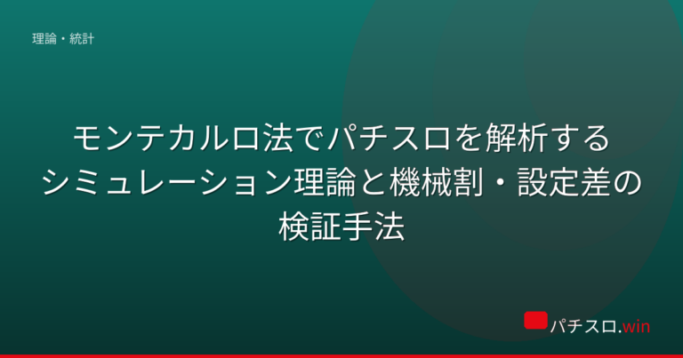 モンテカルロ法でパチスロを解析する|シミュレーション理論と機械割・設定差の検証手法 機種画像